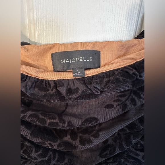 MARJORELLE Revolve S BK CHEEKY Julius Velvet Burnout Thong Bodysuit Puff Sleeve - Picture 7 of 11